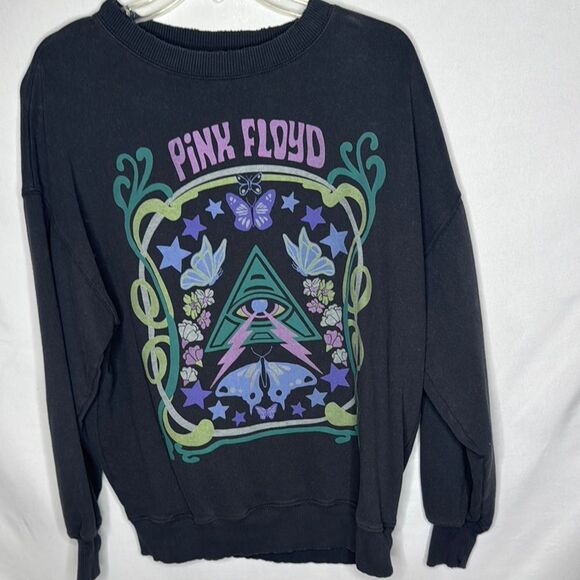 American Eagle Pink Floyd Black Crewneck Sweatshirt With Psychedelic Design. XS. - Picture 2 of 7